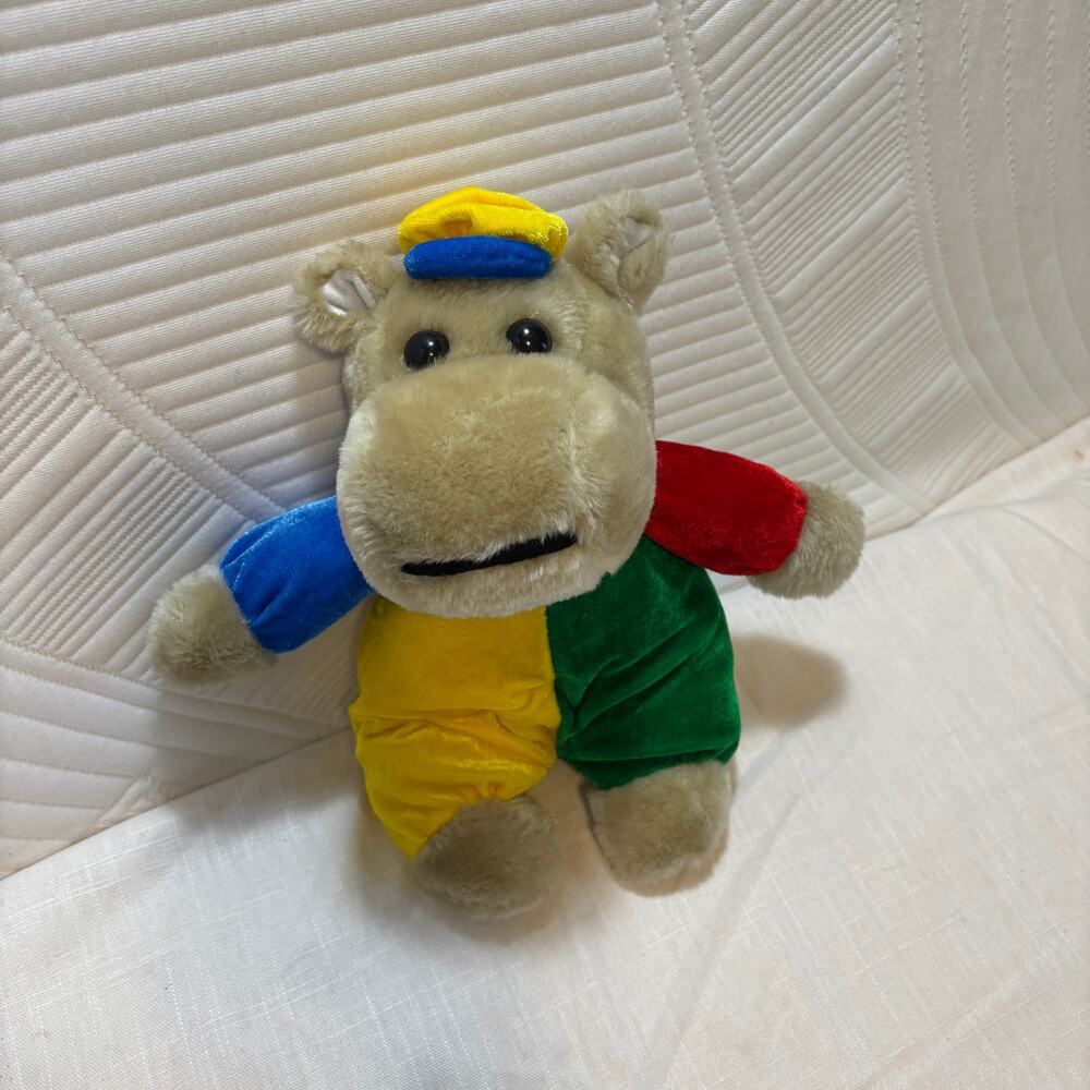 ELKO Hippopotamus Hippo Plush Colorful Clown Jester Outfit Stuffed Animal
